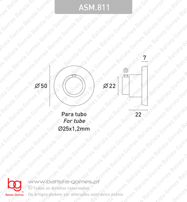 Suporte lateral para var�o - INOX 304